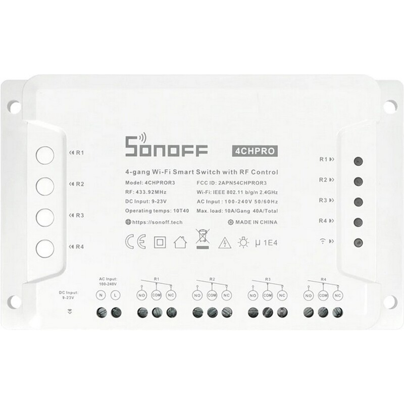 Розумний 4-канальний перемикач Sonoff Wi-Fi 4CHPROR3