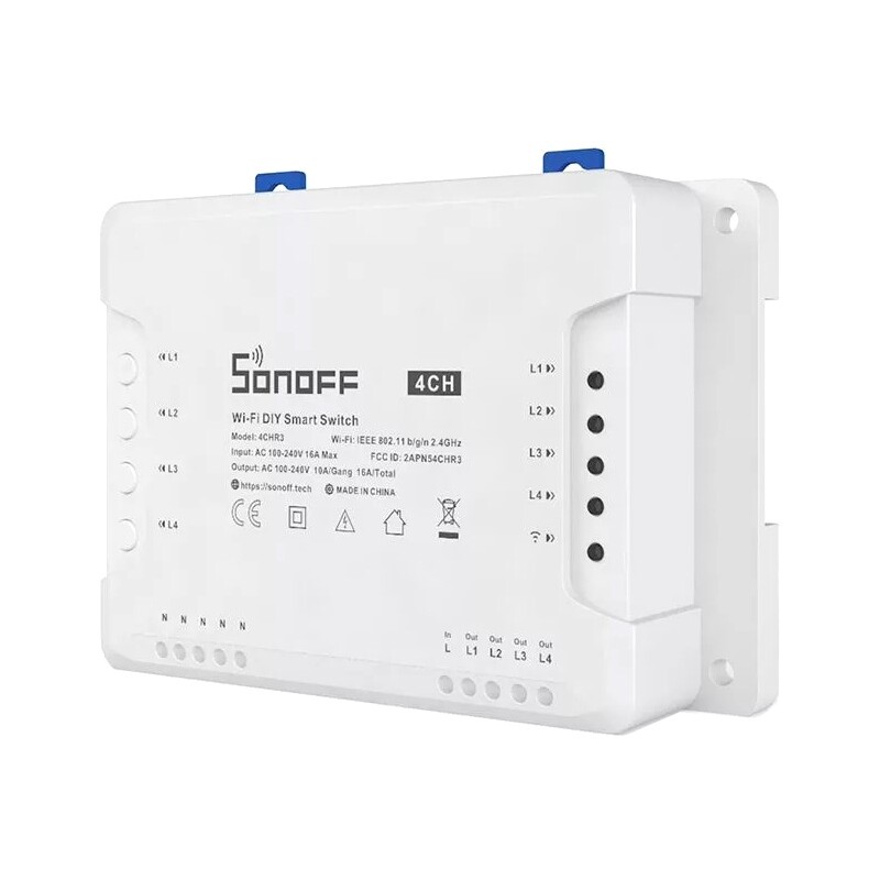 Розумний 4-канальний перемикач Sonoff Wi-Fi 4CHR3
