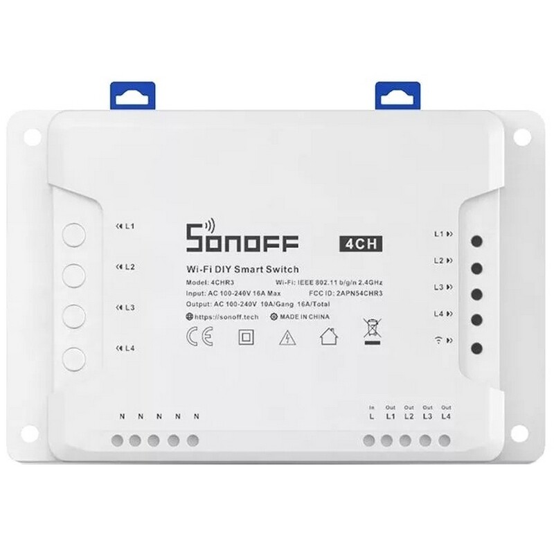 Розумний 4-канальний перемикач Sonoff Wi-Fi 4CHR3