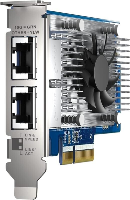 Сетевая карта Qnap Dual-port RJ45, 10GbE, PCIe Gen3 x4 (QXG-10G2T-X710)