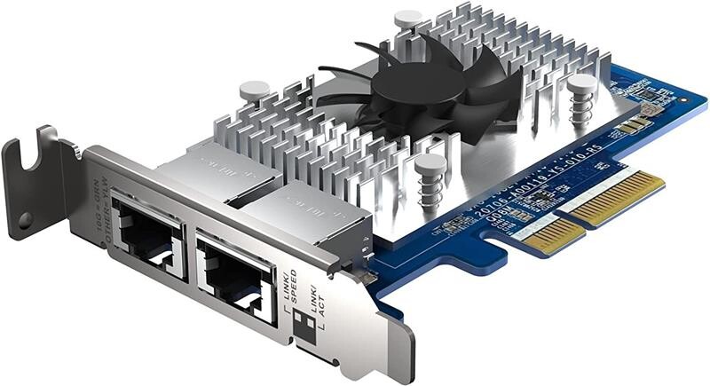 Сетевая карта Qnap Dual-port RJ45, 10GbE, PCIe Gen3 x4 (QXG-10G2T-X710)