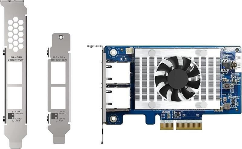 Сетевая карта Qnap Dual-port RJ45, 10GbE, PCIe Gen3 x4 (QXG-10G2T-X710)