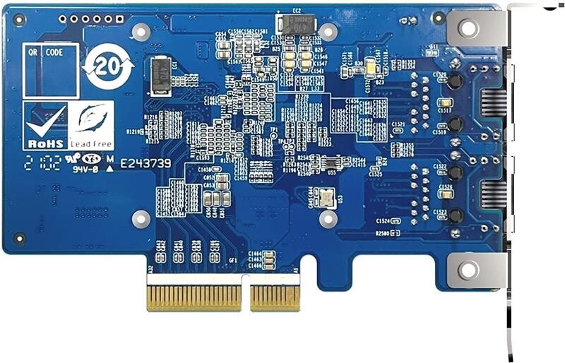 Сетевая карта Qnap Dual-port RJ45, 10GbE, PCIe Gen3 x4 (QXG-10G2T-X710)