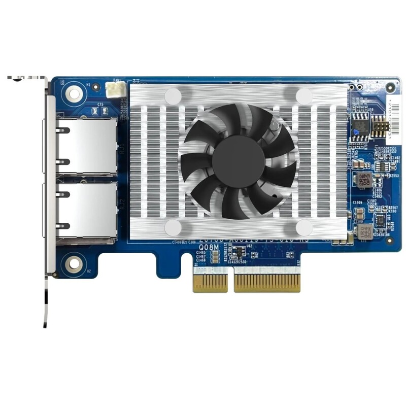 Сетевая карта Qnap Dual-port RJ45, 10GbE, PCIe Gen3 x4 (QXG-10G2T-X710)