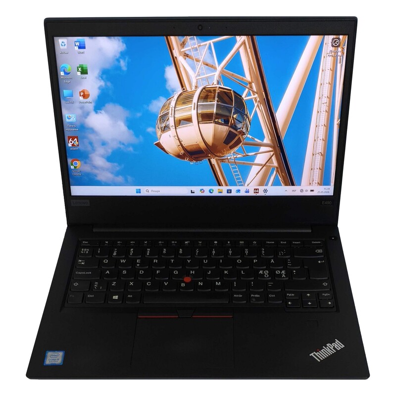 Ноутбук Lenovo ThinkPad E490 / 14" FullHD IPS / i5-8265U / 8GB / 256GB SSD / Win11Pro / сканер відбитка - Б/в