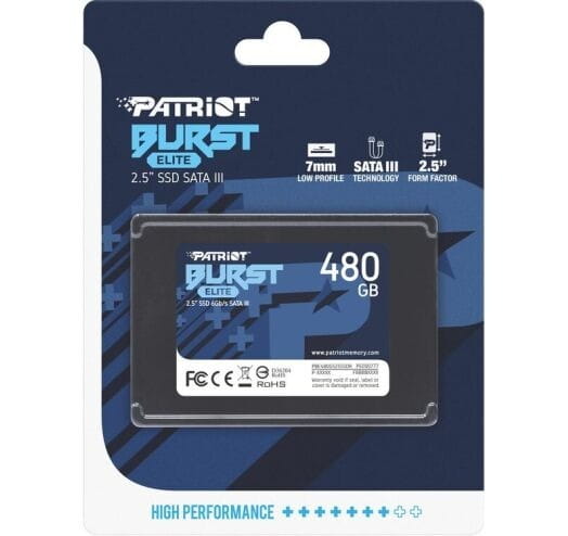 Накопитель SSD  480GB Patriot Burst Elite 2.5" SATAIII TLC (PBE480GS25SSDR)