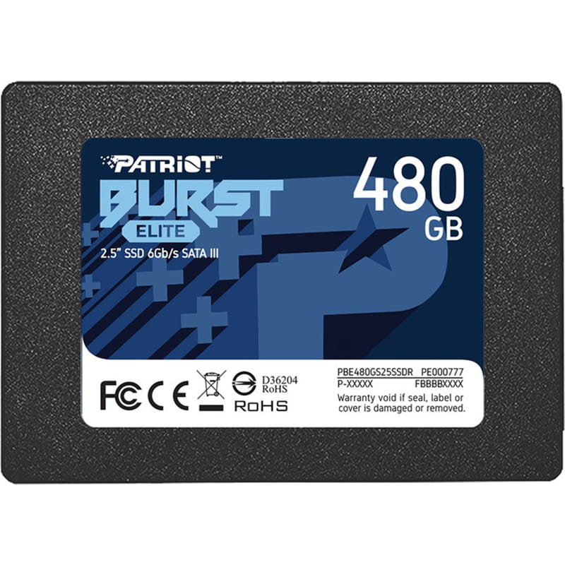 Накопитель SSD  480GB Patriot Burst Elite 2.5" SATAIII TLC (PBE480GS25SSDR)
