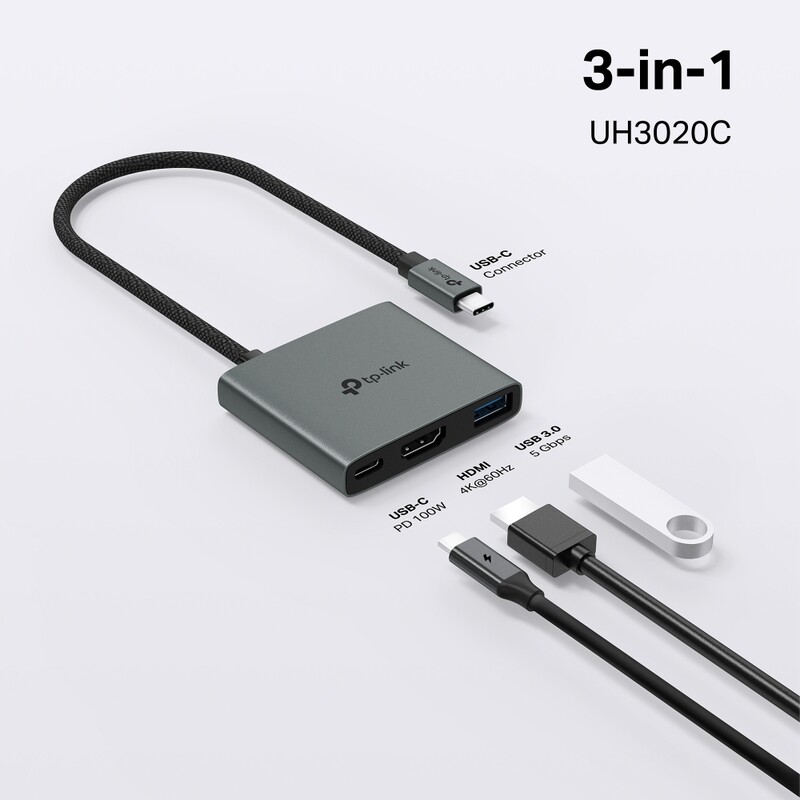 USB-хаб TP-Link USB-C 3-в-1 (UH3020C)