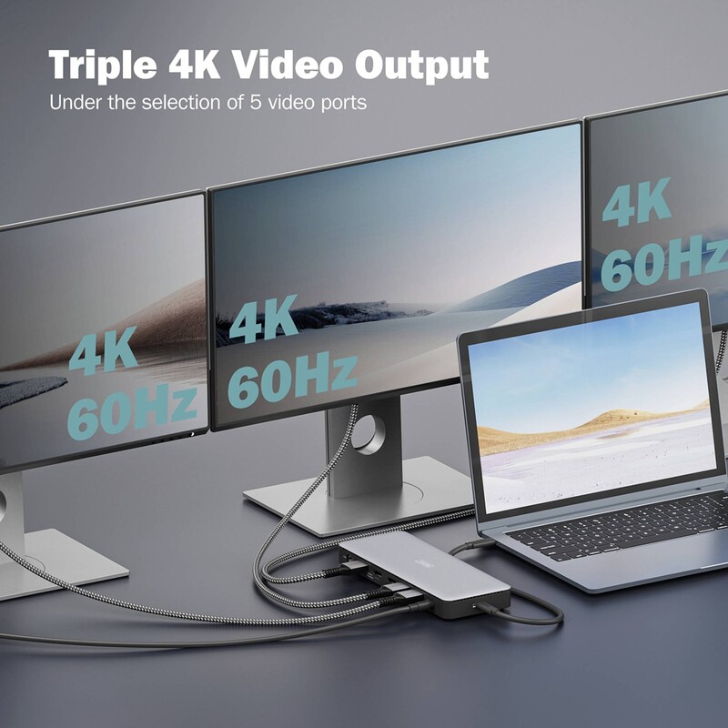 Док-станція Digitus USB-C USB3.2х4/USB-C/HDMIx3/DisplayPortx2/RJ45/Audio (DA-70918)