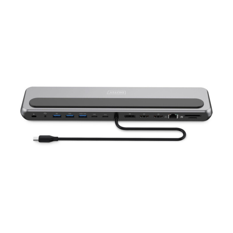 Док-станция Digitus USB-C USB3.2х3/USB-C/SD/MicroSD/HDMIx2/DisplayPort/RJ45/Audio (DA-70919)