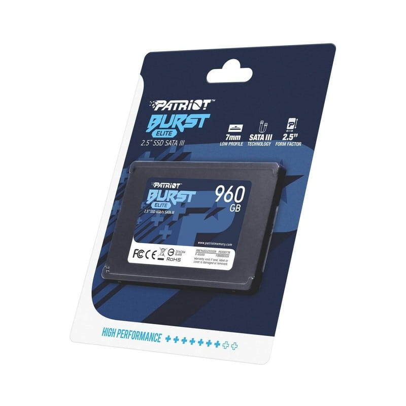 Накопитель SSD  960GB Patriot Burst Elite 2.5" SATAIII TLC (PBE960GS25SSDR)