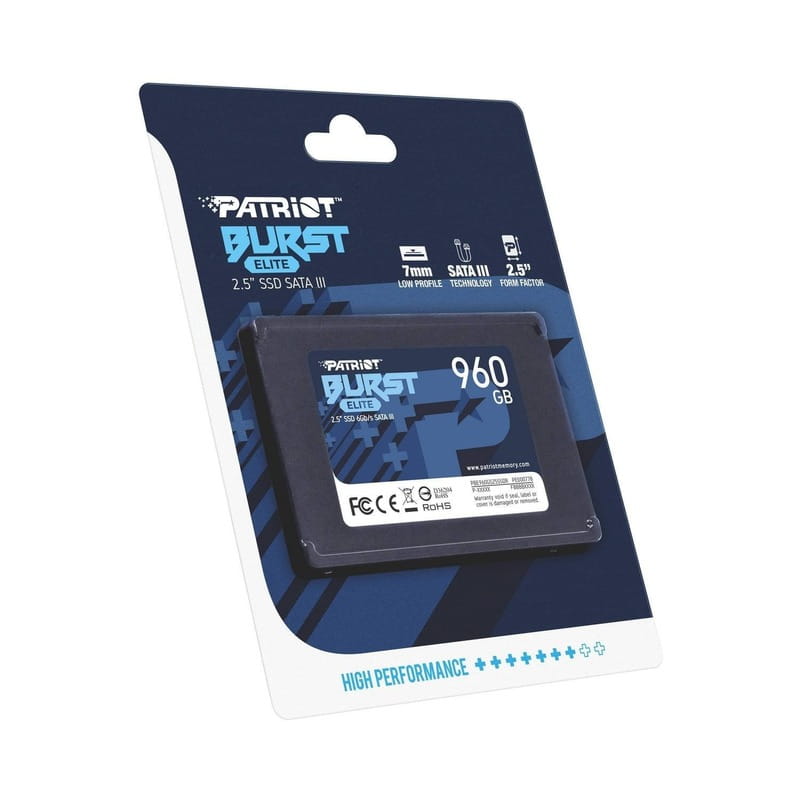 Накопитель SSD  960GB Patriot Burst Elite 2.5" SATAIII TLC (PBE960GS25SSDR)