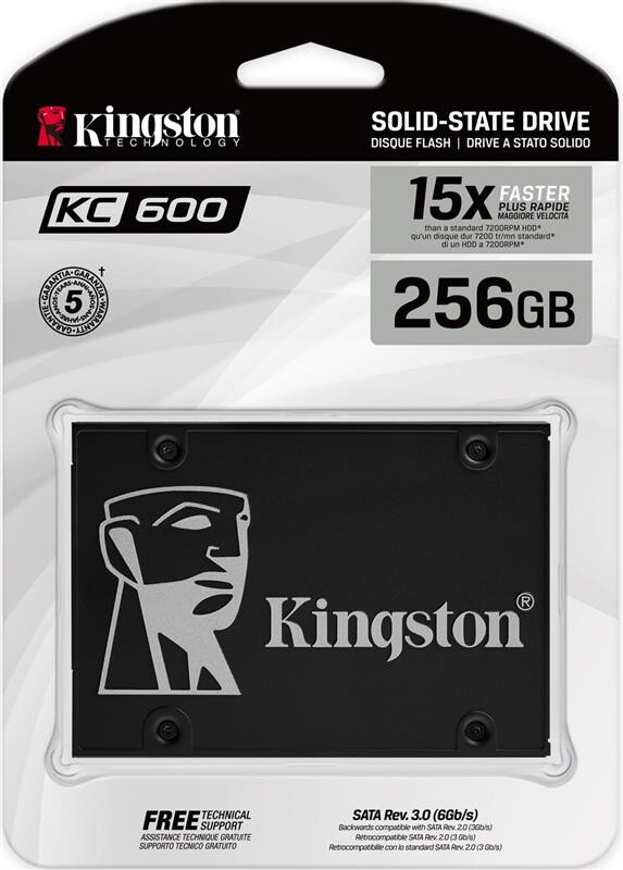 Накопитель SSD  256GB Kingston KC600 2.5" SATAIII 3D TLC (SKC600/256G)