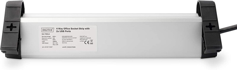 Фільтр живлення Digitus DA-70614 4 розетки, 2 USB, 1.5 м, Silver