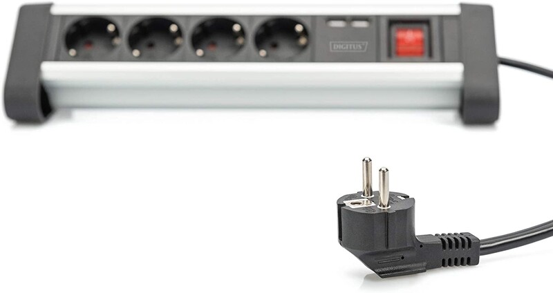 Фільтр живлення Digitus DA-70614 4 розетки, 2 USB, 1.5 м, Silver