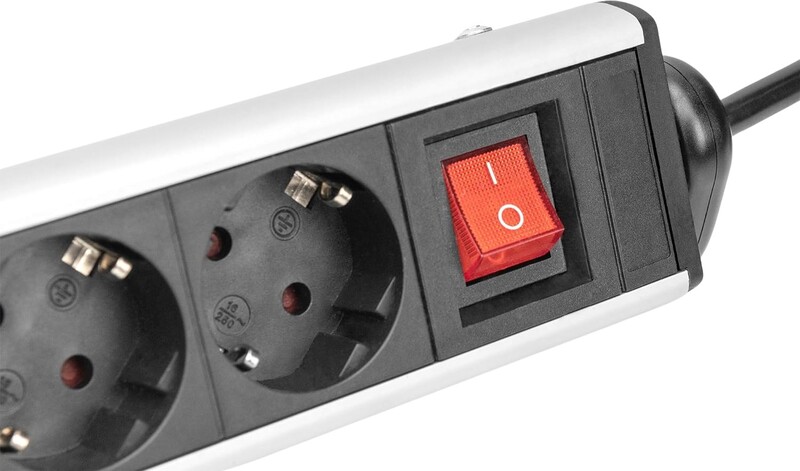 Фильтр питания Digitus DA-70624 6 розетки, 2 USB, USB-C, 1.5 м, Silver