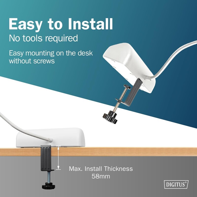 Фильтр питания Digitus DA-70626 3 розетки, 2 USB, USB-C, 1.5 м, White