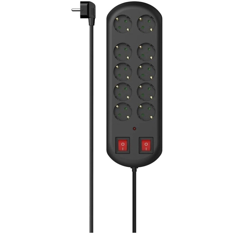 Фильтр питания Hama 10 розеток, 2 м, Black (00223164)