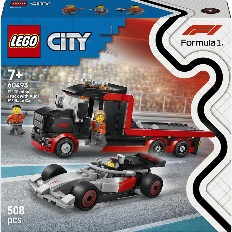 Конструктор LEGO City Вантажівка для демонстрації F1 із перегоновим автомобілем Audi F1 (60493)