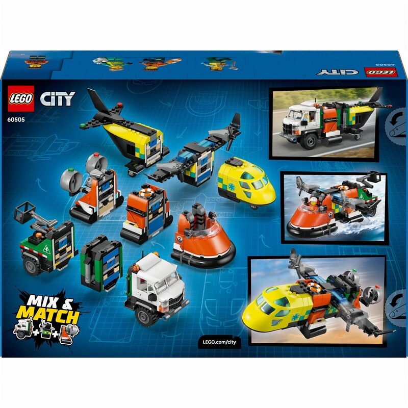 Конструктор LEGO City Ремикс самолета, грузовика и судна на воздушной подушке (60505)