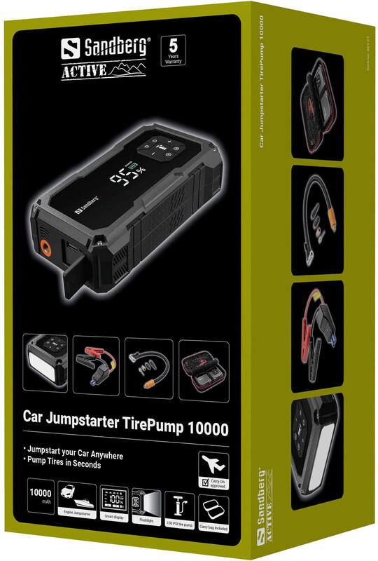Пуско-зарядний пристрій Sandberg Jump Starter 150PSI 10000 mAh Black (421-21)