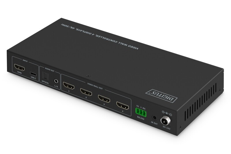 Контроллер видеостены Digitus HDMI - 4xHDMI (F/F), Black (DS-55358)