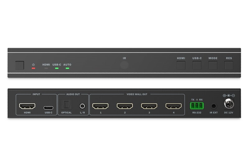 Контроллер видеостены Digitus HDMI - 4xHDMI (F/F), Black (DS-55358)