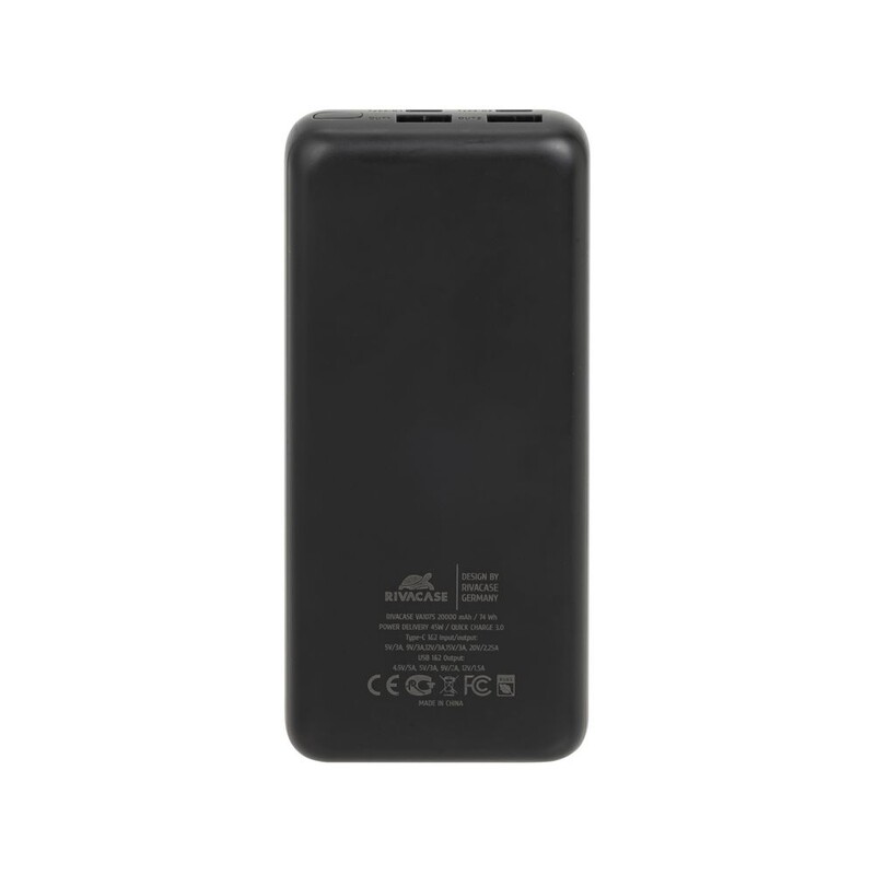 Універсальна мобільна батарея Rivacase Rivapower 20000mAh Black (VA1075)