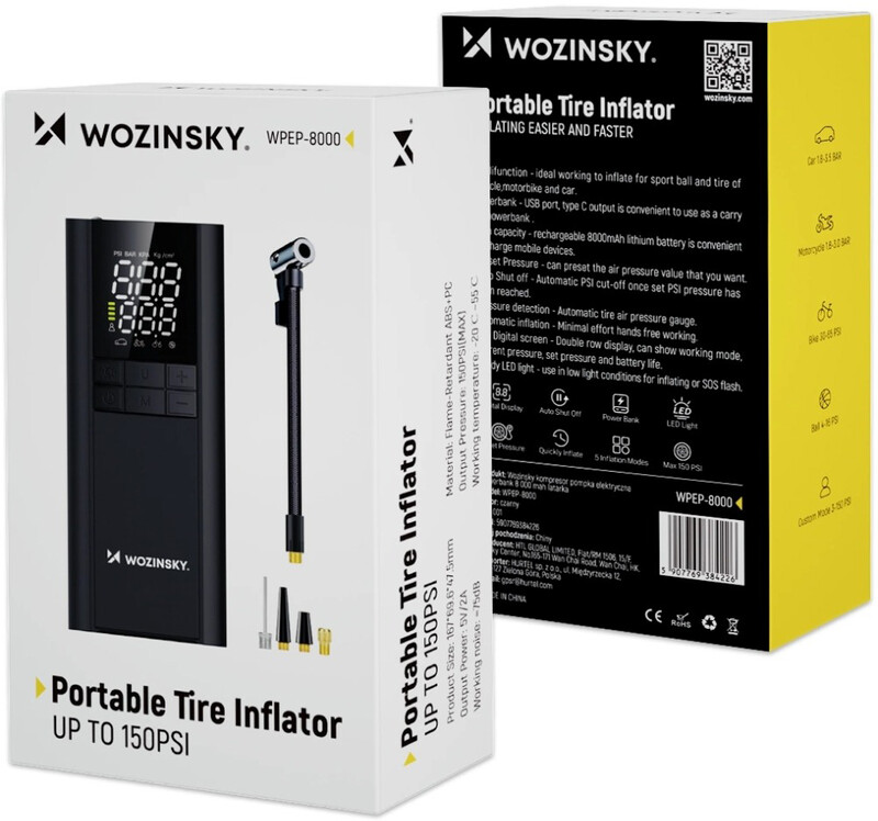 Автомобильный компрессор Wozinsky WPEP-8000 (5907769384226)
