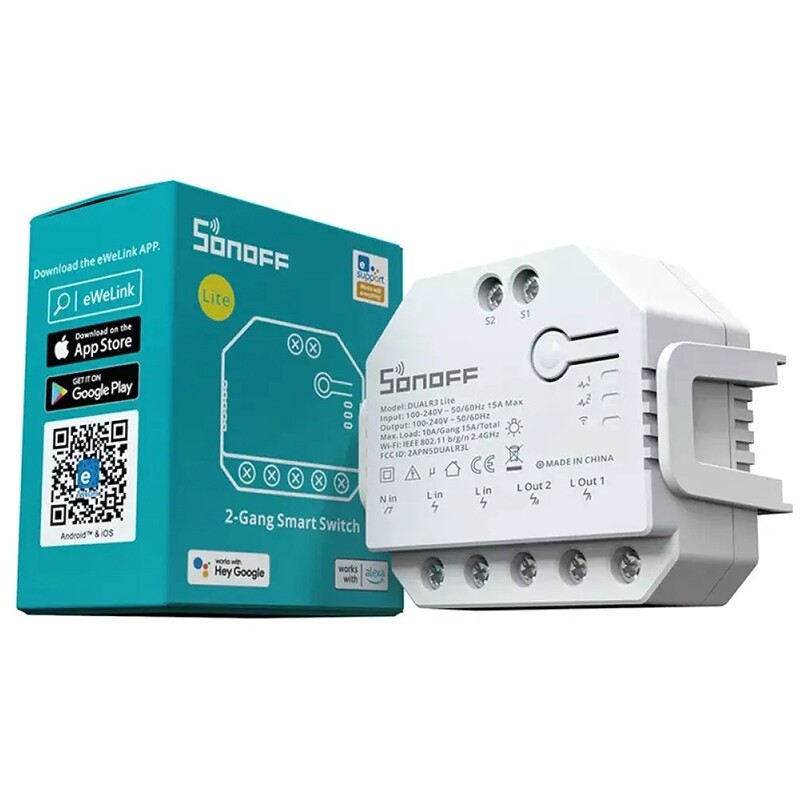 Смарт-перемикач Sonoff Wi-Fi із подвійним реле DUALR3-LITE