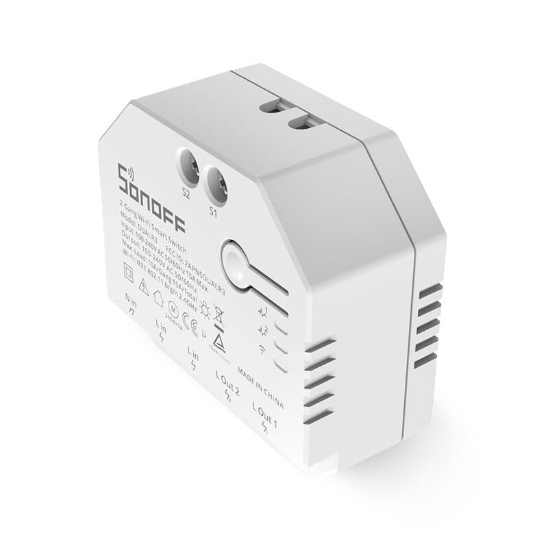Смарт-перемикач Sonoff Wi-Fi із подвійним реле та вимірюванням потужності DUALR3