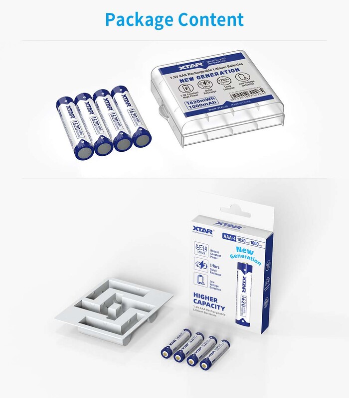Акумулятор XTAR AAA/LR03 Li-ion 1000 mAh 4 шт.