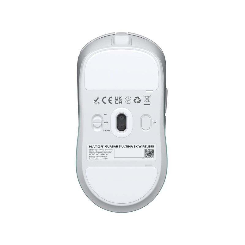 Мышь беспроводная Hator Quasar 3 Ultima 8K Wireless White/Mint (HTM761)