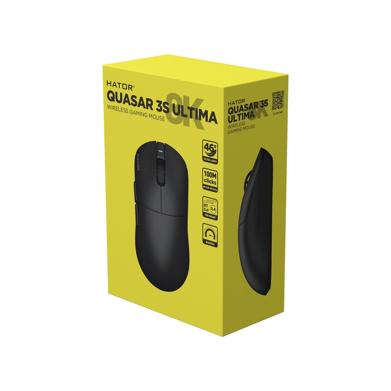 Мышь беспроводная Hator Quasar 3S Ultima 8K Wireless Black (HTM660)