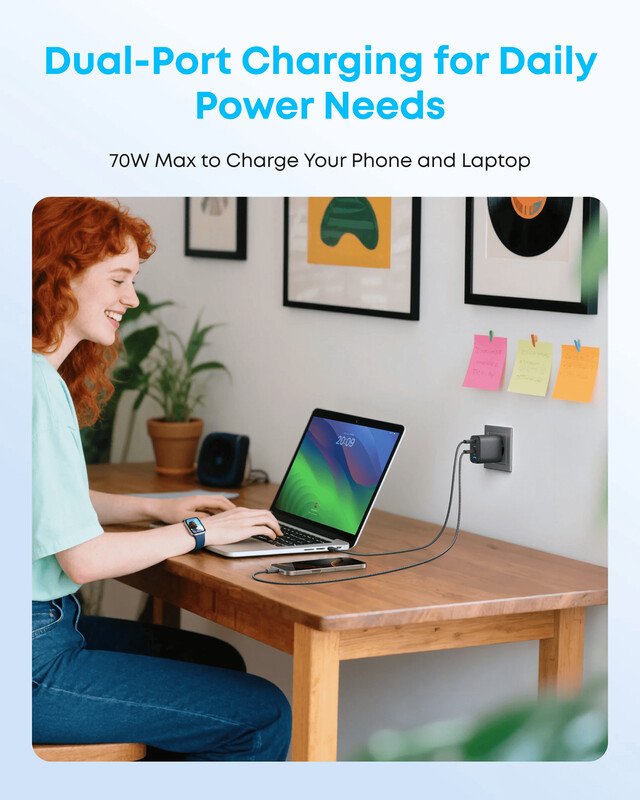 Мережевий зарядний пристрій Anker Charger 70W, 3xUSB-C, 1xUSB-A, Black (A121CG11)