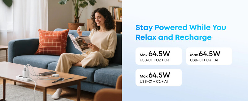 Мережевий зарядний пристрій Anker Charger 70W, 3xUSB-C, 1xUSB-A, Black (A121CG11)