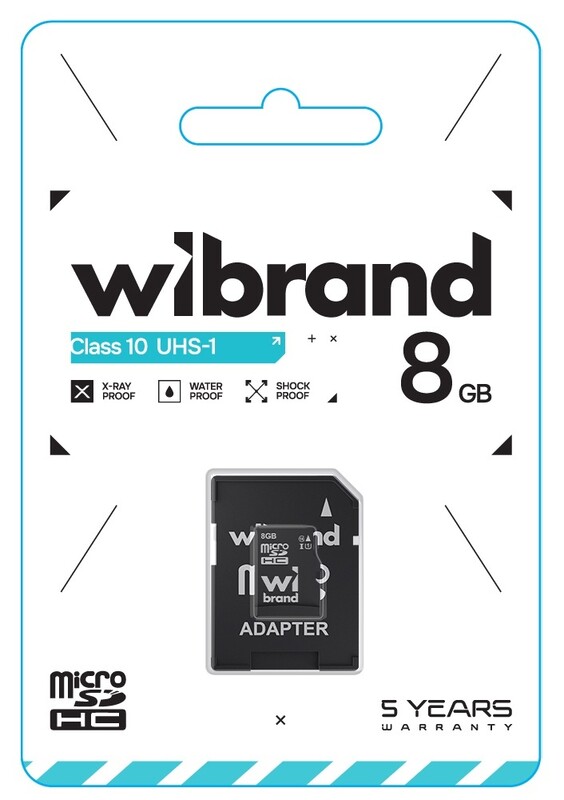 Карта пам`ятi MicroSDHC 8GB UHS-I Class 10 R30/W10MB/s Wibrand + SD-adapter (WICDHC10/8GB-A)