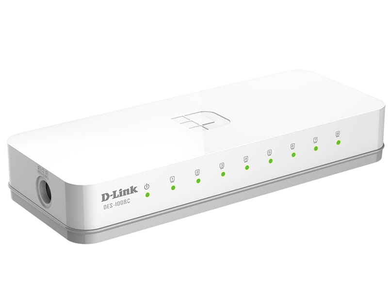 Коммутатор D-Link DES-1008C (8*FE, Plastic)