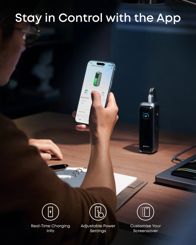 Універсальна мобільна батарея Anker Prime 20000mAh 220W Black (A110BH11)