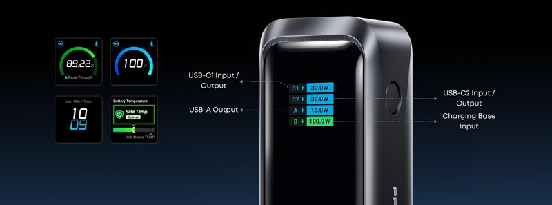 Універсальна мобільна батарея Anker Prime 20000mAh 220W Black (A110BH11)