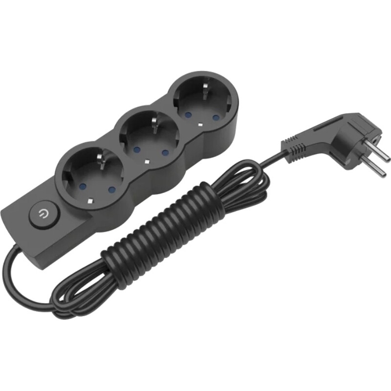 Удлинитель блочный (PP) Electrum 3 розетки 5 м с выключателем и заземлением Black (C-ES-1546)