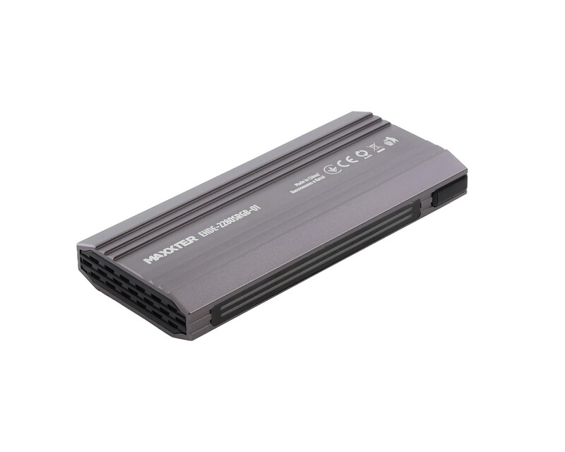 Зовнішня кишеня Maxxter M.2 NVMe PCIe, USB 3.1 Type-C Gen2, RGB, Metal, Black (EHDE-2280SRGB-01)