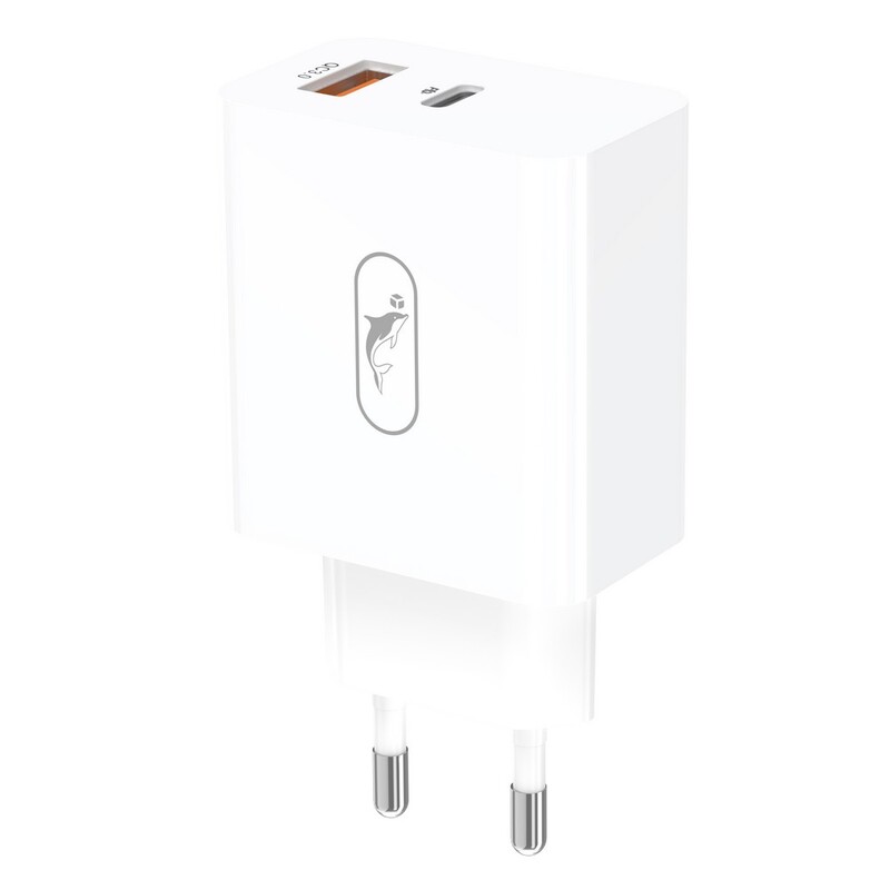 Мережевий зарядний пристрій SkyDolphin SC02 (2USBx2.4A) White (MZP-000185)_бн