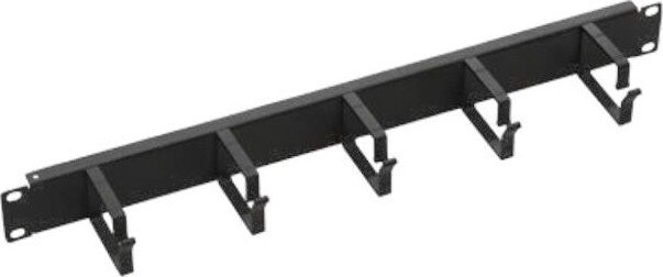 Організатор кабелю Mirsan 19" 1U 5 кілець, RAL 9005 (MR.OKB1U19.01)