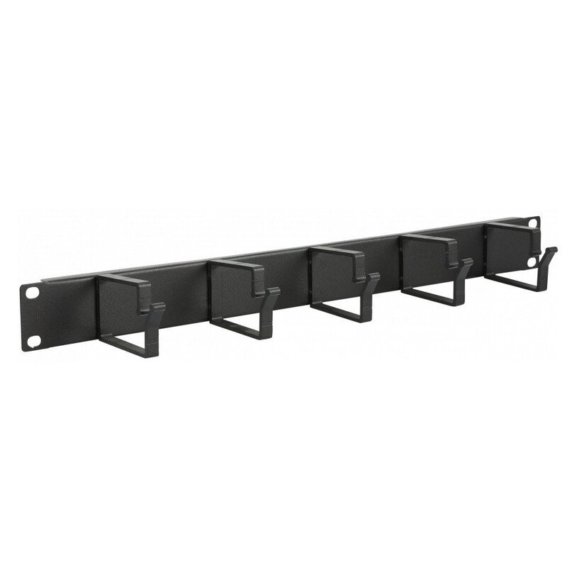Організатор кабелю Mirsan 19" 1U 5 кілець, RAL 9005 (MR.OKB1U19.01)