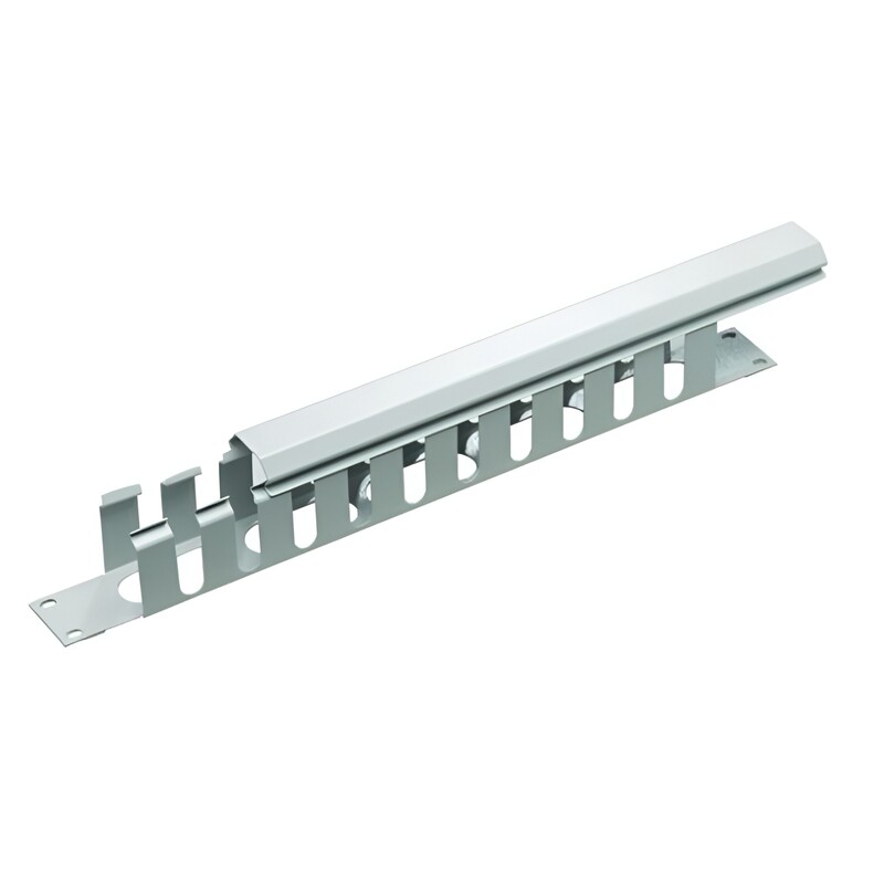 Організатор кабелю Mirsan 19" 1U гребінка, RAL 7035 (MR.OKK1U19.02)