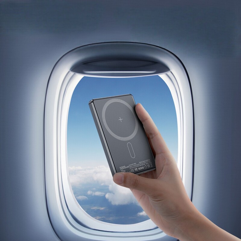 Універсальна мобільна батарея Essager Cross-Border 5000mAh 20W Magsafe/PD/QC3.0 Grey (EDY5K-YJ0A-Z)