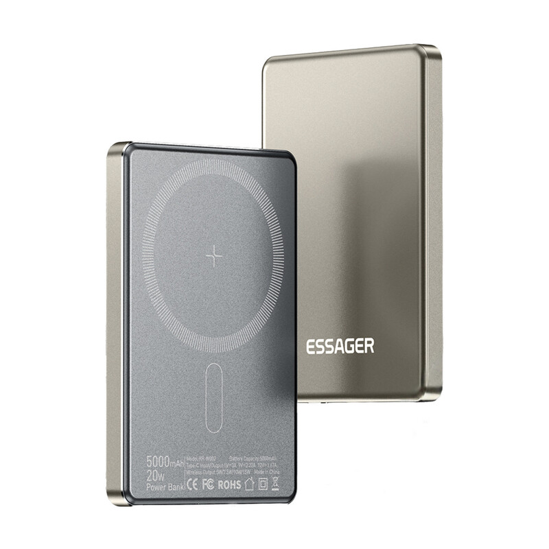 Універсальна мобільна батарея Essager Cross-Border 5000mAh 20W Magsafe/PD/QC3.0 Grey (EDY5K-YJ0A-Z)
