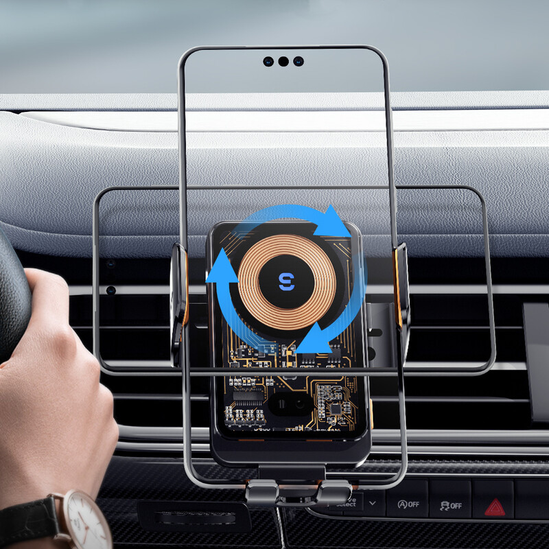 Держатель для телефона Essager Junyi 15W Wireless Phone Holder for Car (Air Outlet Type) Black (EZJWX-JY01-Z)