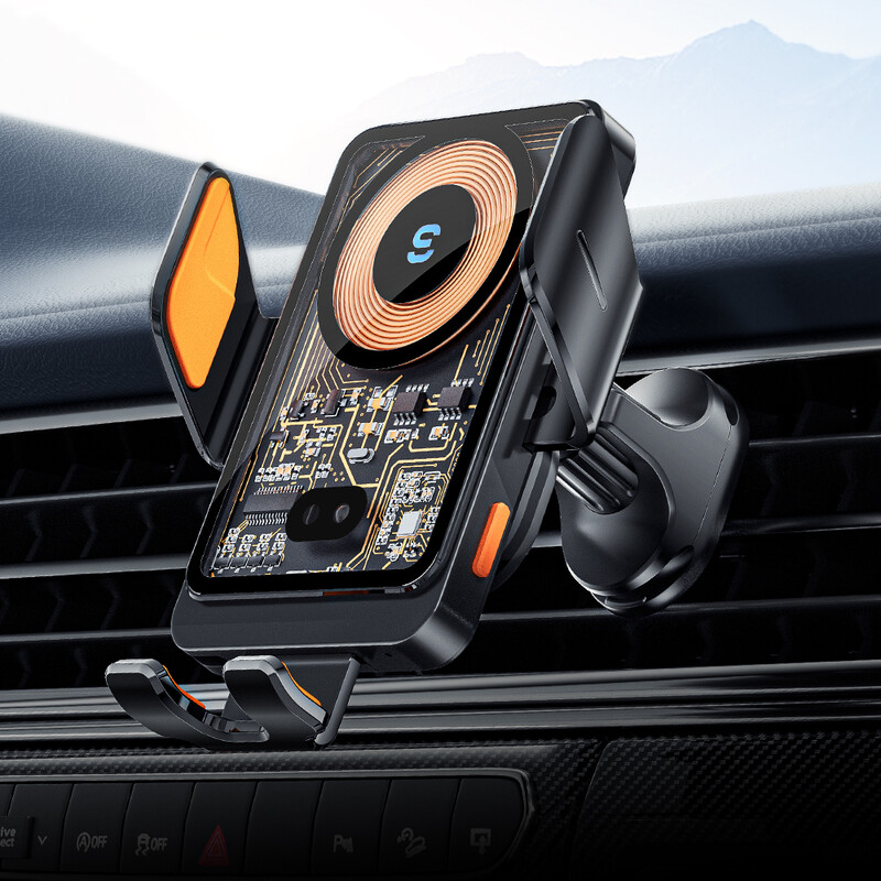 Держатель для телефона Essager Junyi 15W Wireless Phone Holder for Car (Air Outlet Type) Black (EZJWX-JY01-Z)